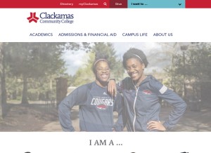 How clackamas.edu looks like on a tablet such as an iPad.