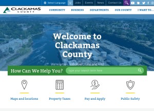 How clackamas.us looks like on a tablet such as an iPad.