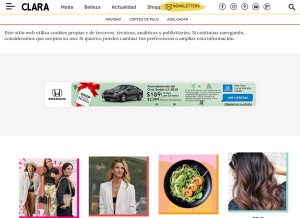 How clara.es looks like on a tablet such as an iPad.
