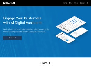 How clare.ai looks like on a tablet such as an iPad.
