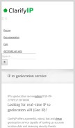 How clarifyip.com looks like on a mobile device such as an iPhone.