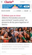 How clarin.com looks like on a mobile device such as an iPhone.