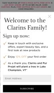 How clarinsusa.com looks like on a mobile device such as an iPhone.