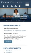 How clark.edu looks like on a mobile device such as an iPhone.