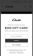 How clarksusa.com looks like on a mobile device such as an iPhone.