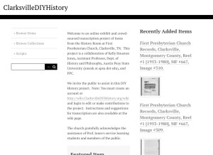 How clarksvillediyhistory.org looks like on a tablet such as an iPad.