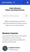 How classcentral.com looks like on a mobile device such as an iPhone.