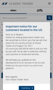 How classic-trader.com looks like on a mobile device such as an iPhone.