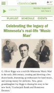 How classicalmpr.org looks like on a mobile device such as an iPhone.