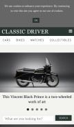 How classicdriver.com looks like on a mobile device such as an iPhone.
