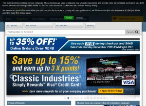 How classicindustries.com looks like on a tablet such as an iPad.