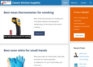 How classickitchensupplies.com looks like on a tablet such as an iPad.