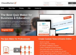 How classmarker.com looks like on a tablet such as an iPad.