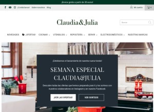 How claudiaandjulia.com looks like on a tablet such as an iPad.