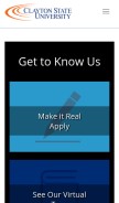 How clayton.edu looks like on a mobile device such as an iPhone.