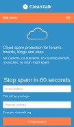 How cleantalk.org looks like on a mobile device such as an iPhone.