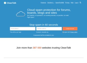 How cleantalk.org looks like on a tablet such as an iPad.
