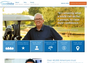 How clearchoice.com looks like on a tablet such as an iPad.