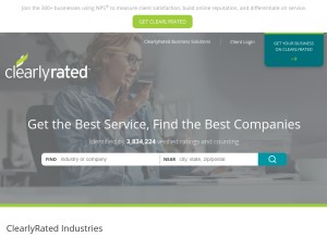 How clearlyrated.com looks like on a tablet such as an iPad.