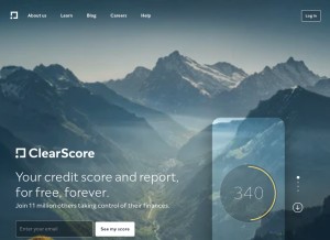 How clearscore.com looks like on a tablet such as an iPad.