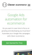How cleverecommerce.com looks like on a mobile device such as an iPhone.