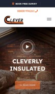 How cleverinsulation.com looks like on a mobile device such as an iPhone.