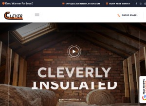 How cleverinsulation.com looks like on a tablet such as an iPad.