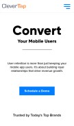 How clevertap.com looks like on a mobile device such as an iPhone.