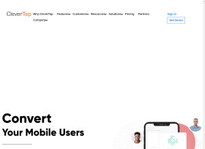 How clevertap.com looks like on a tablet such as an iPad.