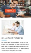 How clickandchat.com looks like on a mobile device such as an iPhone.