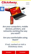 How clickaway.com looks like on a mobile device such as an iPhone.