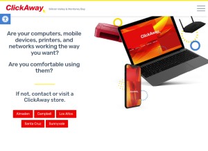 How clickaway.com looks like on a tablet such as an iPad.