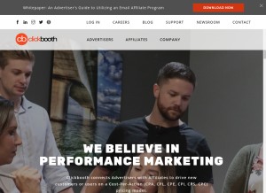 How clickbooth.com looks like on a tablet such as an iPad.