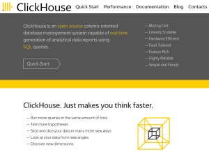 How clickhouse.yandex looks like on a tablet such as an iPad.