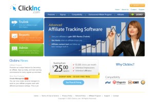 How clickinc.com looks like on a tablet such as an iPad.