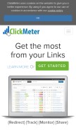 How clickmeter.com looks like on a mobile device such as an iPhone.
