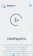 How clickpay24.tv looks like on a mobile device such as an iPhone.