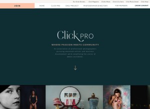 How clickprophotographers.com looks like on a tablet such as an iPad.