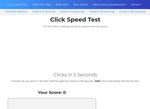 How clickspeedtest.com looks like on a tablet such as an iPad.