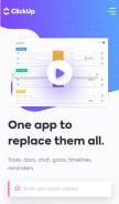 How clickup.com looks like on a mobile device such as an iPhone.