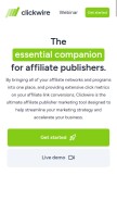 How clickwire.io looks like on a mobile device such as an iPhone.