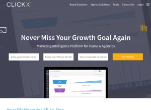 How clickx.io looks like on a tablet such as an iPad.