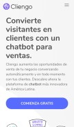 How cliengo.com looks like on a mobile device such as an iPhone.
