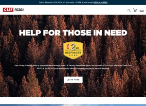 How clifbar.com looks like on a tablet such as an iPad.