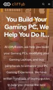 How cliffyb.com looks like on a mobile device such as an iPhone.