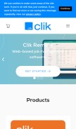 How cliksoftware.com looks like on a mobile device such as an iPhone.