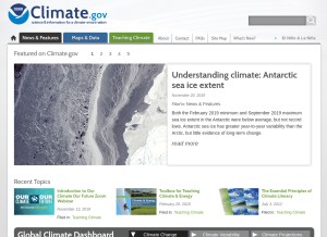 How climate.gov looks like on a tablet such as an iPad.