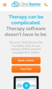 How clinicsource.com looks like on a mobile device such as an iPhone.