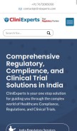 How cliniexperts.com looks like on a mobile device such as an iPhone.