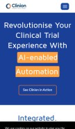 How clinion.com looks like on a mobile device such as an iPhone.